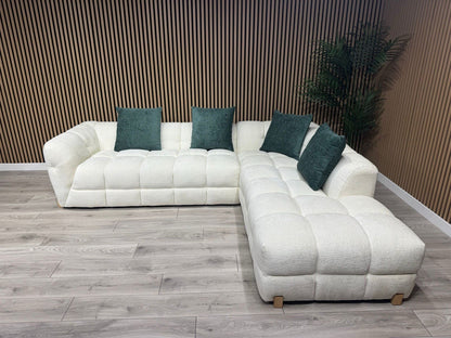 GENOA Large Fabric RHF/LHF Open End Chaise Corner Sofa - RRP £2,499