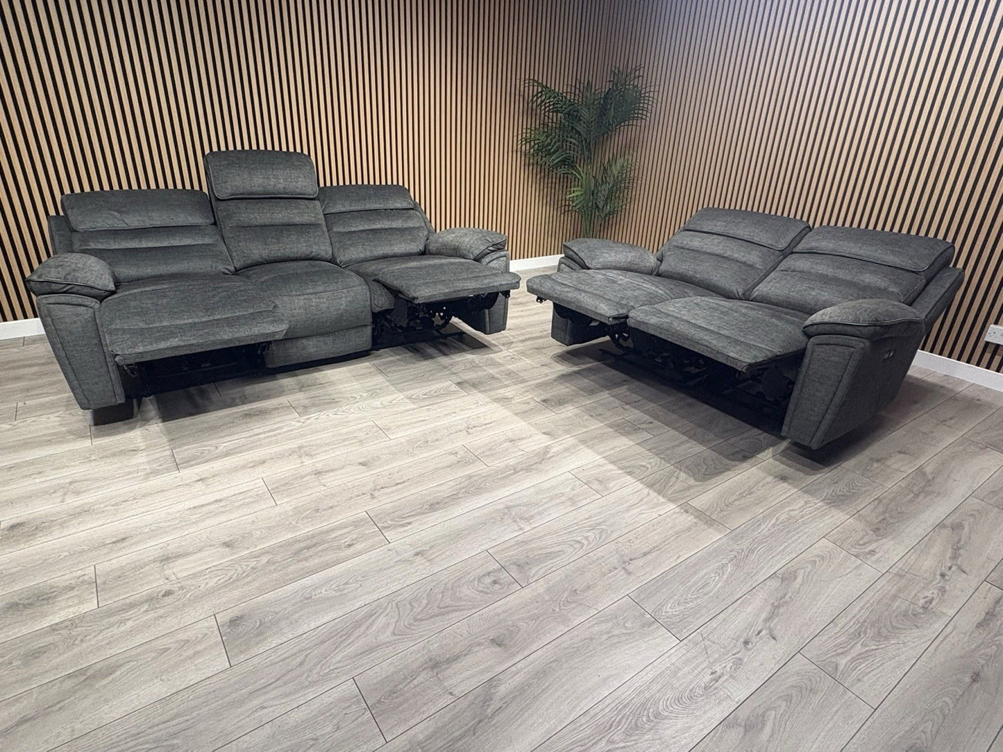 DFS New Lawson Power Recliner 3+2 Seater Sofa Set + Fold Down Table - RRP £2498