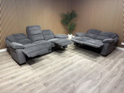 ORLANDO Fabric 3 Seater + 2 Seater Power Recliner Sofa Set - RRP £3398