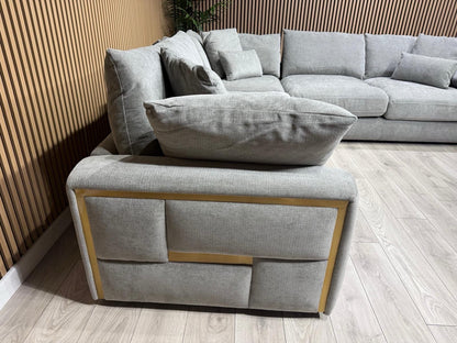 METZ Premium Fabric Large Corner Sofa, Cloud Grey - RRP £3,499