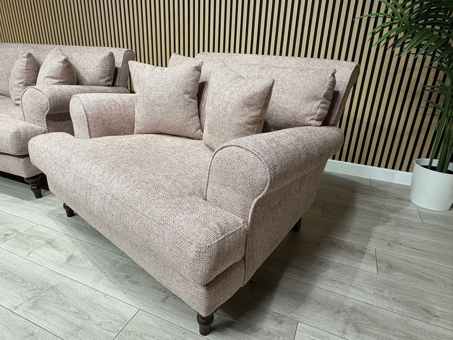 Laura Ashley LYNDEN Style Fabric 3 Seater Sofa + 1 Snuggle Chair - RRP £2895