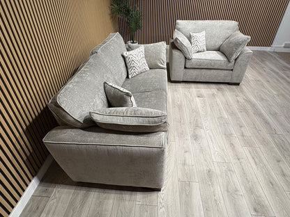 NEXT Stamford Style Fabric 3 Seater Sofa + Love Chair Set - RRP £2250