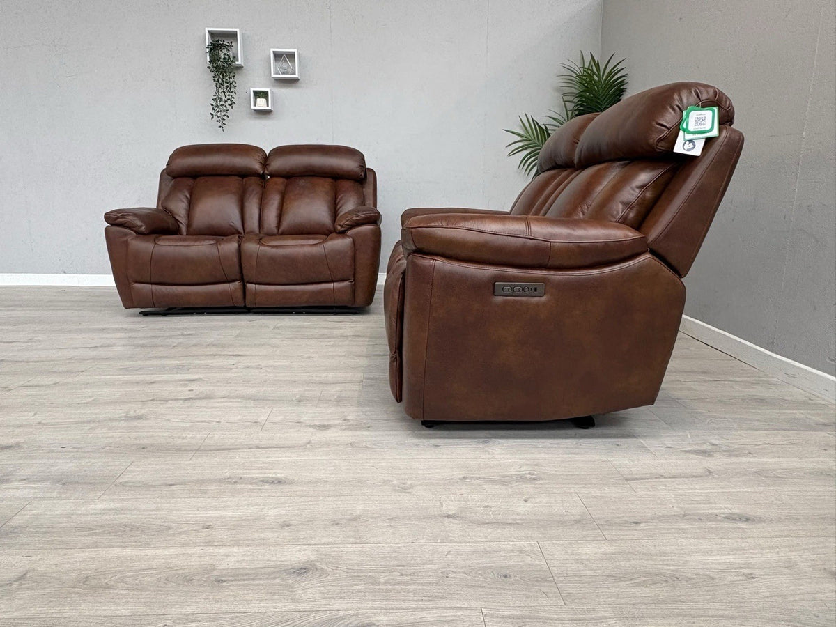 DFS Bravado Leather 2+2 Seater Power Recliner Sofa Set - RRP £3798