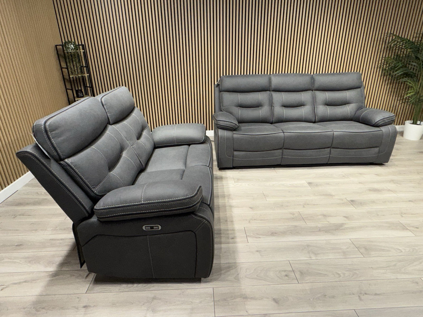 DFS Eiger Style Fabric 3+2 Seater Power Sofa Set RRP £2788