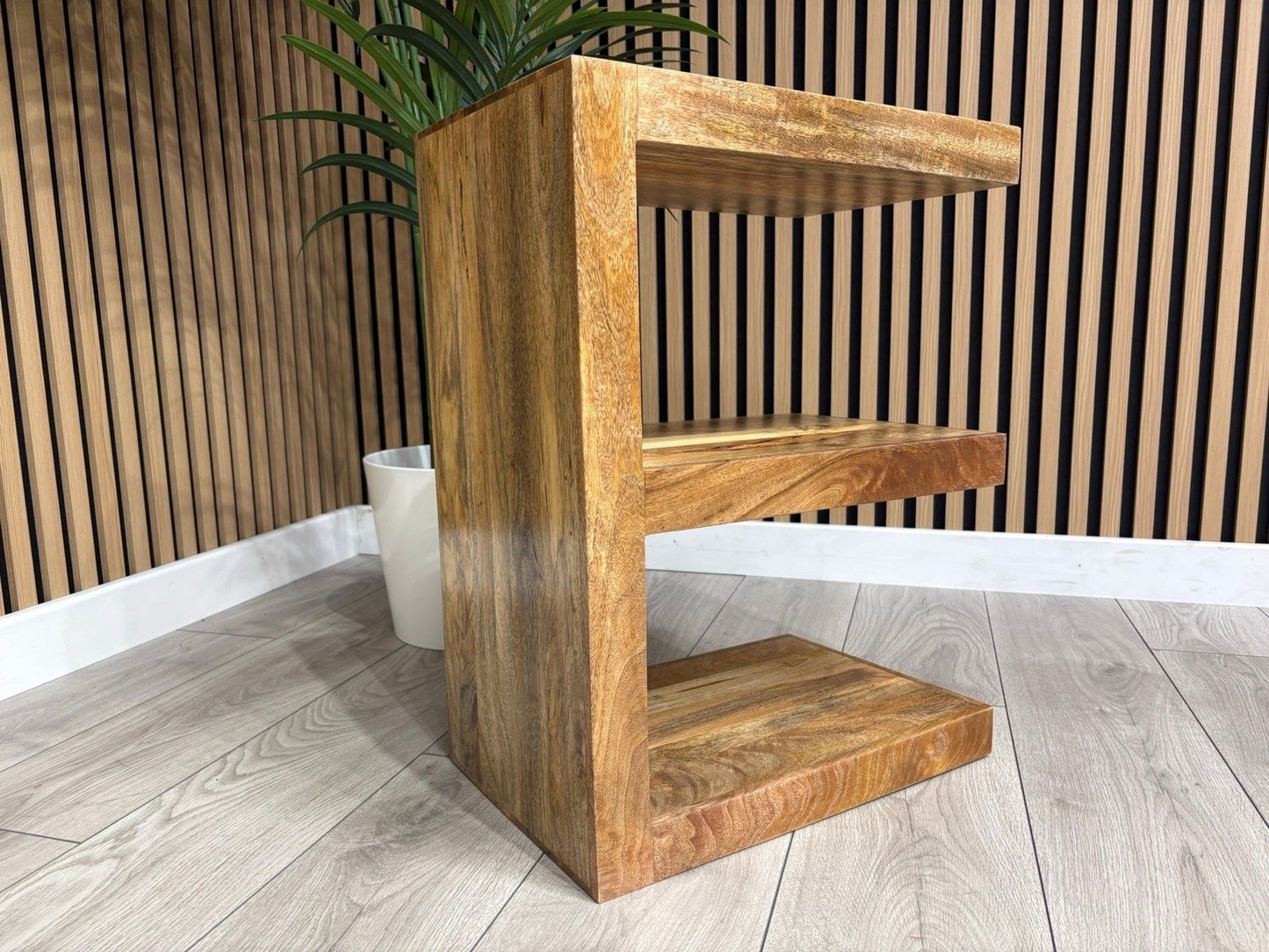 NEXT Sample - Cuba Mango Wood E Shape Shelving Unit - RRP: £459