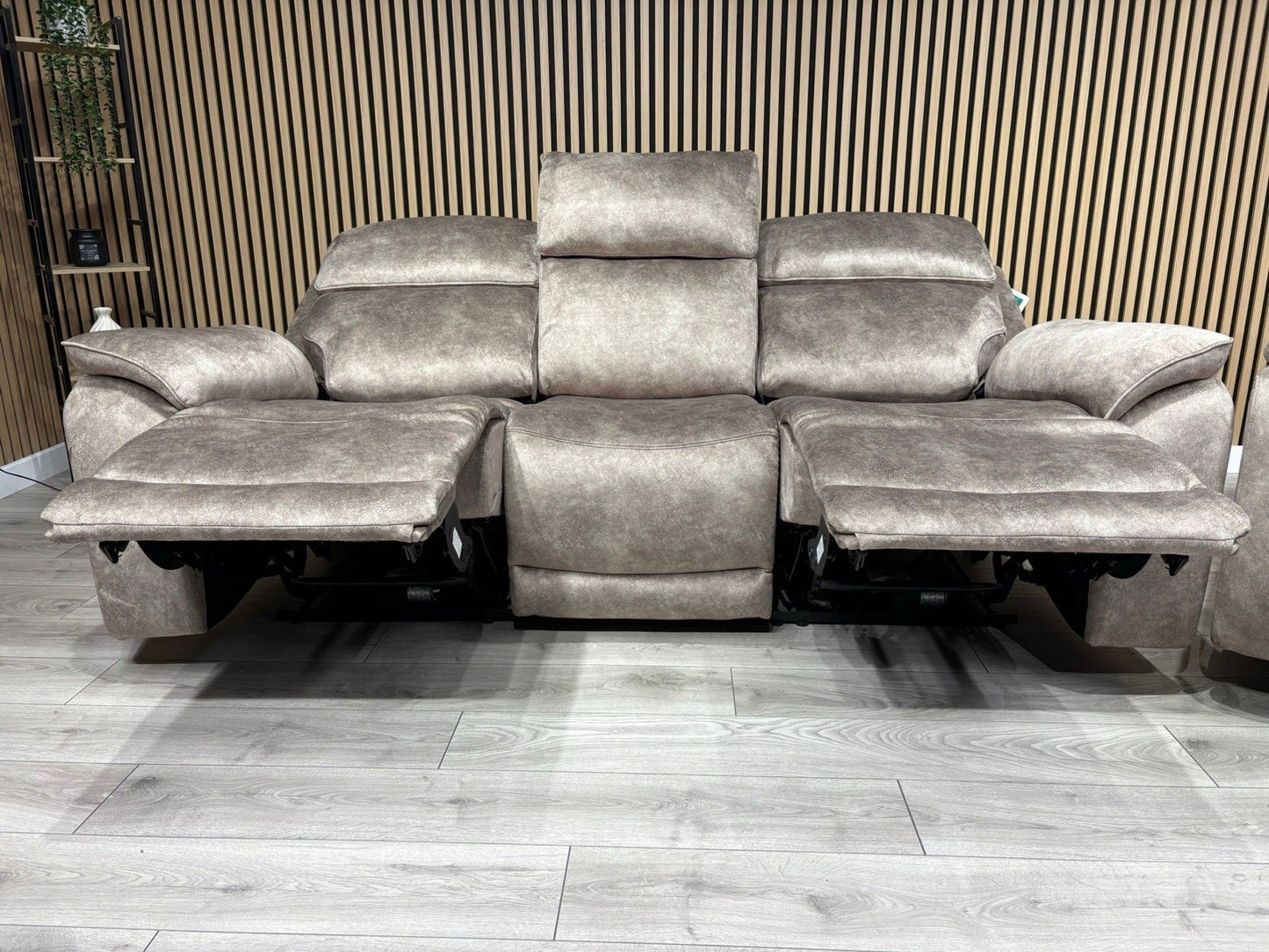 Furniture Village SLOANE Style Fabric 3 + 2 Seater Power Recliner Sofa Set