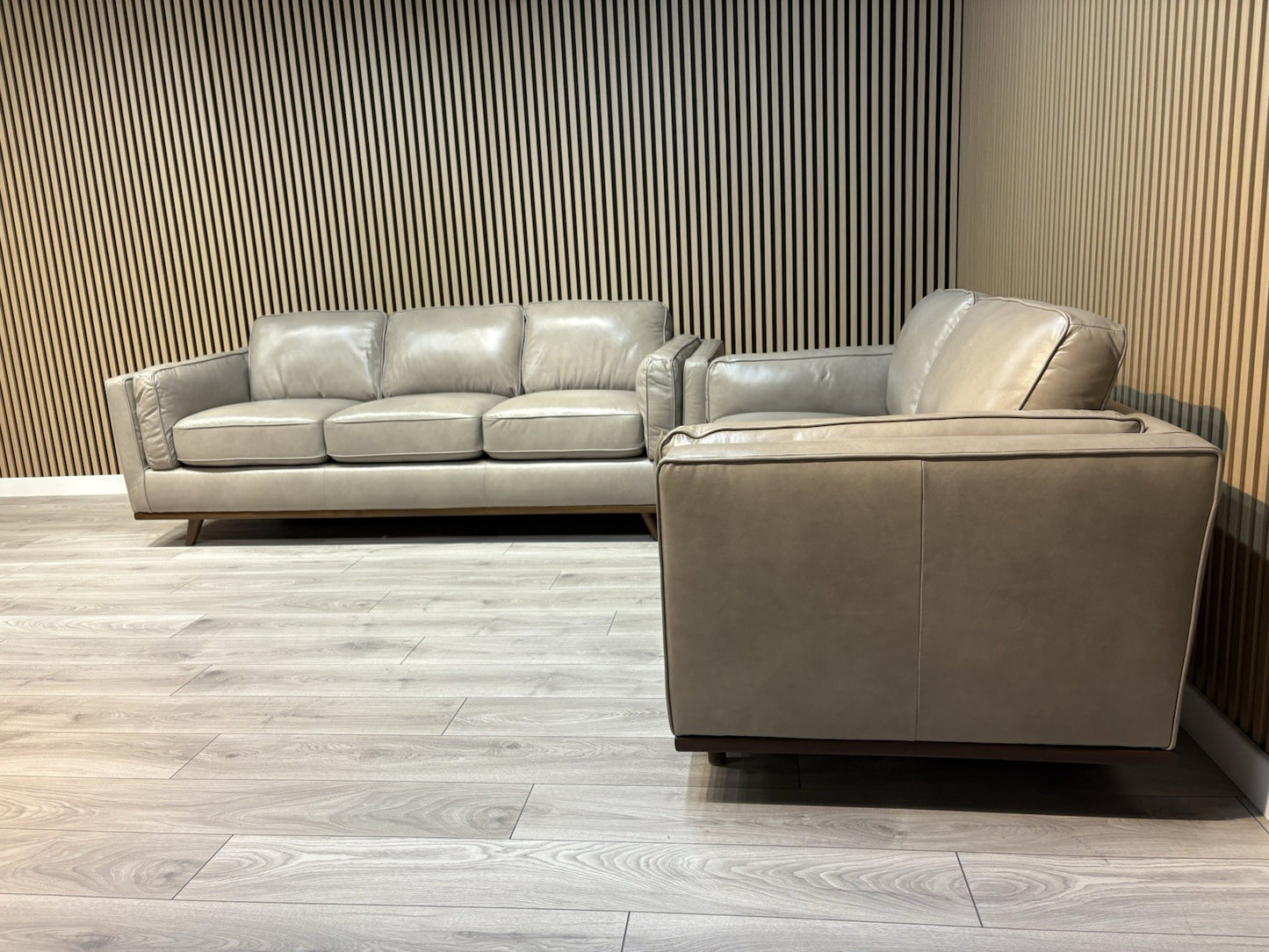John Lewis Sample VALENCIA 3 Seater + 2 Seater Leather Sofa Set - RRP £4,398