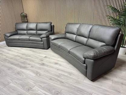 DFS Brooker Leather 3+3 Seater Static Sofa Set  - RRP £3790