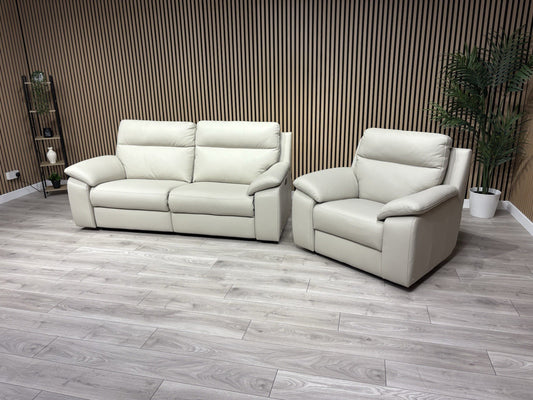 F. Village Nicoletti PEPINO Leather 3 Seater Recliner Sofa + Armchair RRP £4,190