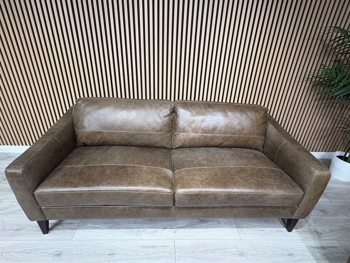 John Lewis BAILEY Style Leather 3 + 2 Seater Sofa Set, Chestnut - RRP £3978