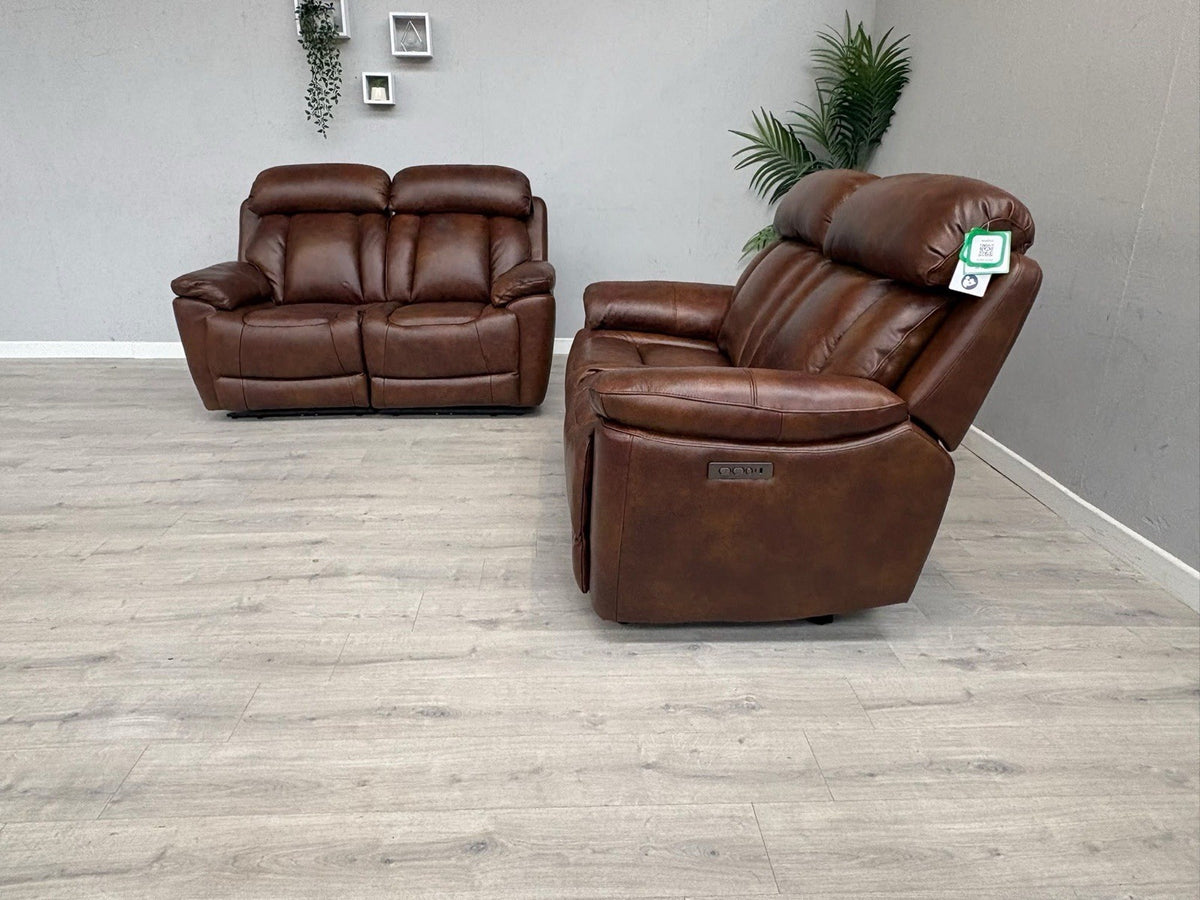DFS Bravado Leather 2+2 Seater Power Recliner Sofa Set - RRP £3798