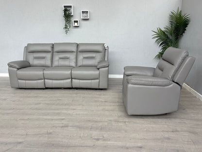 DFS Braylan Leather 3 Seater + Armchair, Power Recliner Sofa Set - RRP £2,248