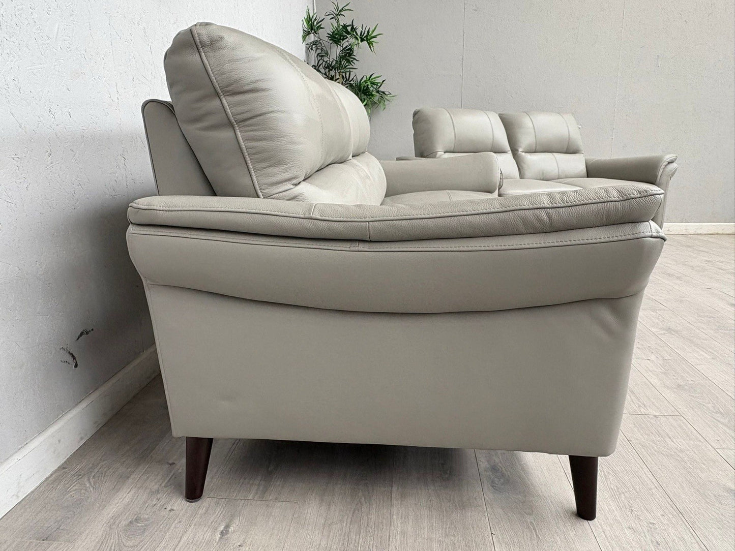 Furniture Village WINNER Leather 3 + 2 Seater Sofa Set, Light Grey - RRP £1,890