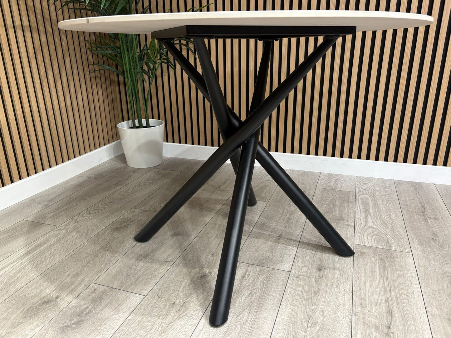 NEXT Sample - Vista Marble Effect Circular Dining Table - RRP £899