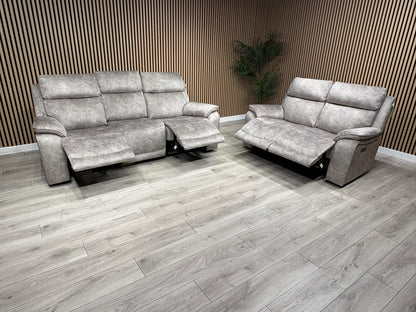 Furniture Village Fabric Power Recliner 3 Seater + 2 Seater Sofa Set - RRP £2590