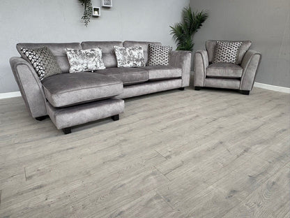 Furniture Village MARIAH Fabric LHF Chaise Corner Sofa + Armchair - RRP £4,140