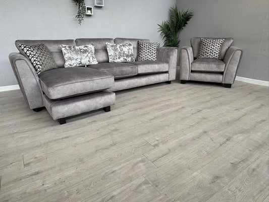 Furniture Village MARIAH Fabric LHF Chaise Corner Sofa + Armchair - RRP £4,140