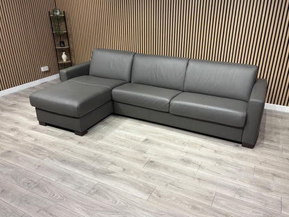 F.V Nicoletti Alcova 3 Seater Leather Sofa Bed with Storage Chaise RRP £4495