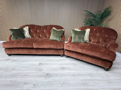 Alexander & James 3 Seater Button Back Sofa + Love Chair, RRP: £2895