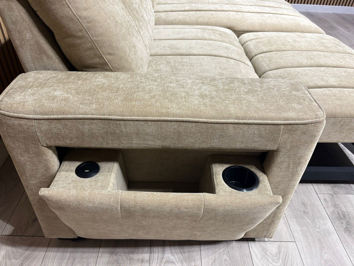 MONACO Premium Fabric RHF or LHF Chaise Sofa Bed with Storage - RRP £1549