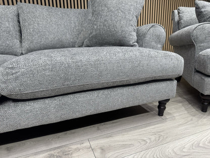 Laura Ashley LYNDEN Style Fabric 3 Seater + 2 Seater Sofa Set, Grey - RRP £2,700