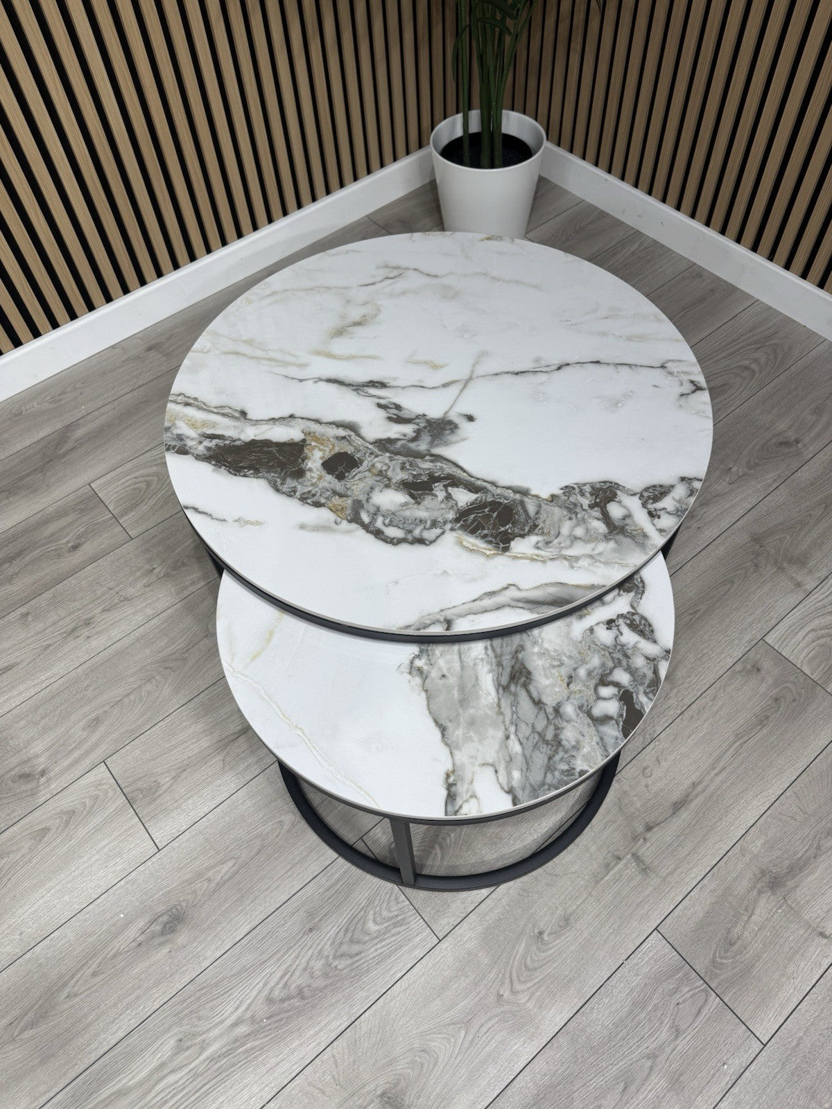 Furniture Village - Yoyo Nest Of Round Coffee Tables, White  - RRP £569