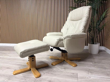 Relaxed Swivel Recliner Chair + Footstool RRP £1099