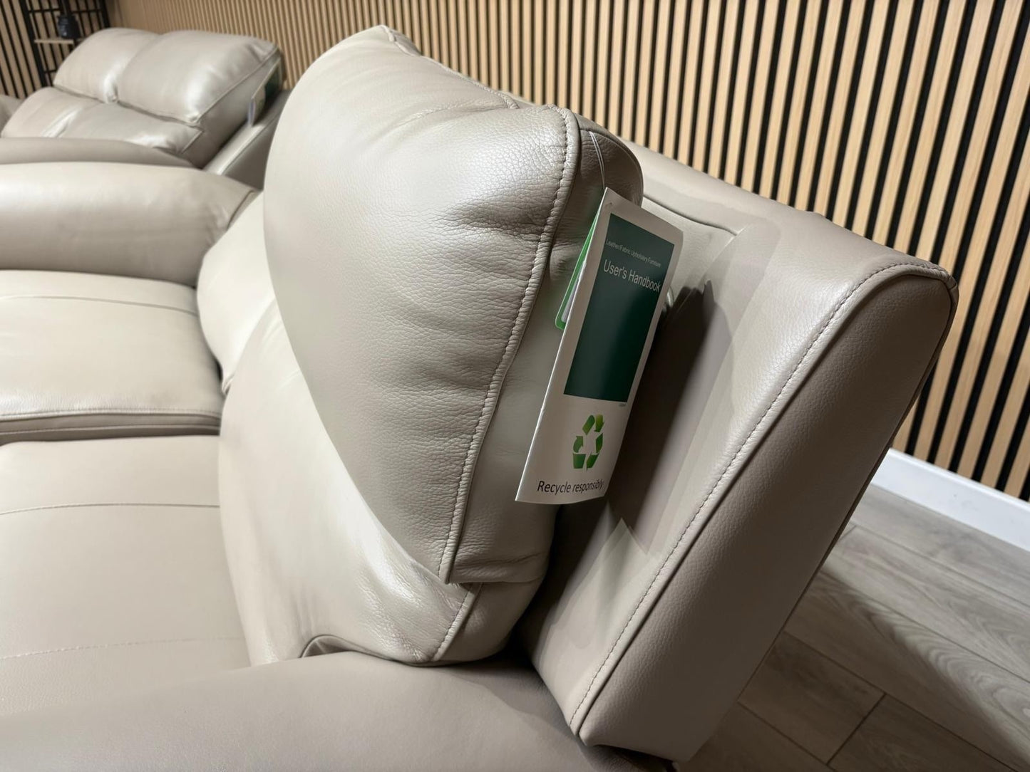 Oak FurnitureLand - EZRA Leather 2 x 2 Seater Power Recliner Sofa Set. RRP £5000