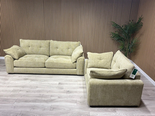 Davina Fabric Large 3 Seater Sofa + Love Chair Set - RRP £2698