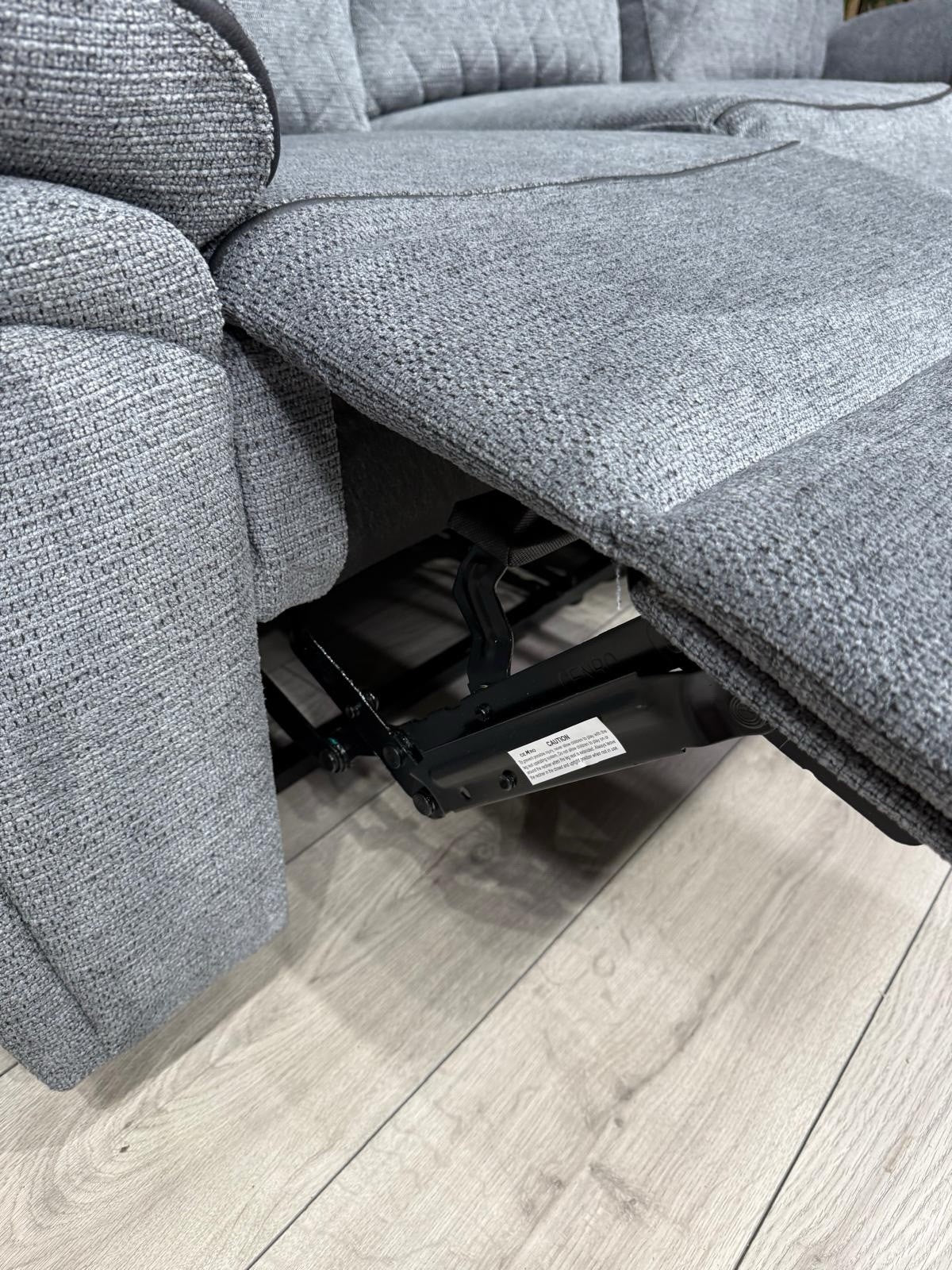 Very Myra 3 Seater Fabric Manual Recliner Sofa Grey