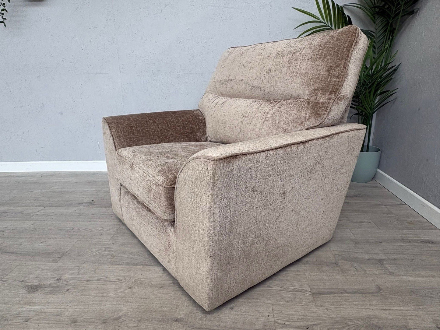 NEXT - Stamford Fabric Armchair, Plush Chenille Mid Natural - RRP £750