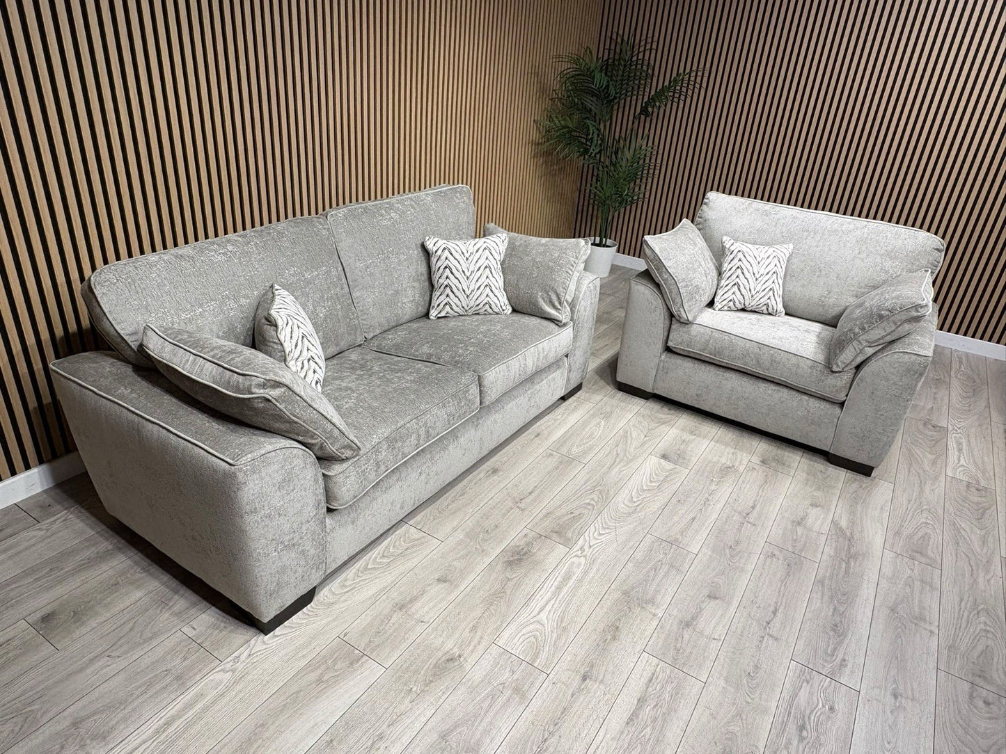 NEXT Stamford Style Fabric 3 Seater Sofa + Love Chair Set - RRP £2250