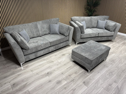 Furniture Village SASHA Fabric 3+2 Seater + Footstool Sofa Set - RRP £3490