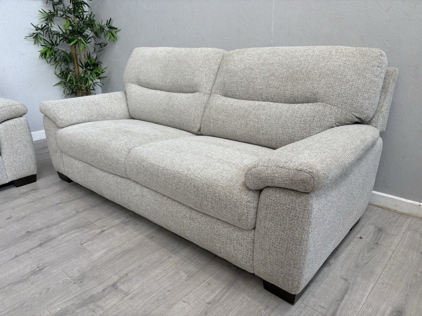 Furniture Village HETTY Fabric 2 x 3 Seater Sofa Set + Footstool- RRP £2,385