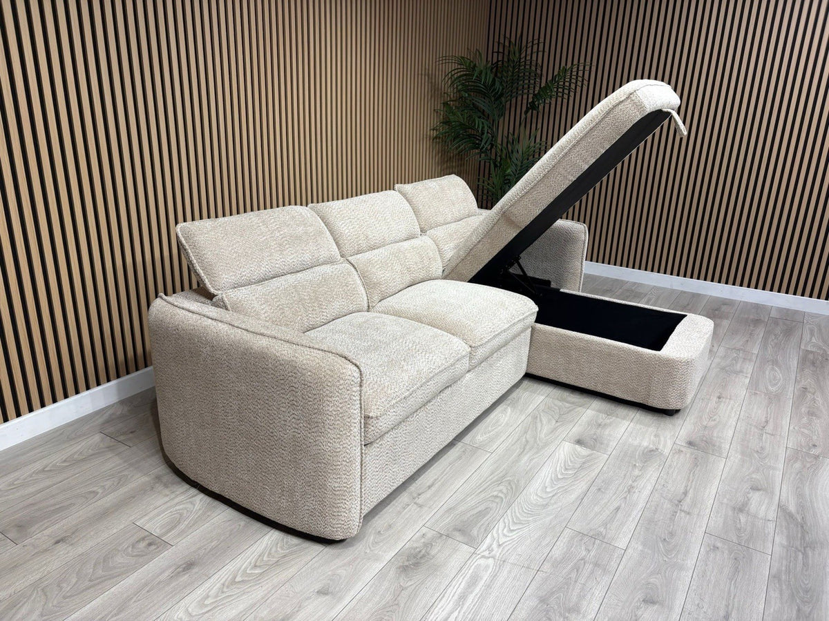 WINDSOR Premium Fabric LHF or RHF Chaise Sofa Bed with Storage - RRP £1399