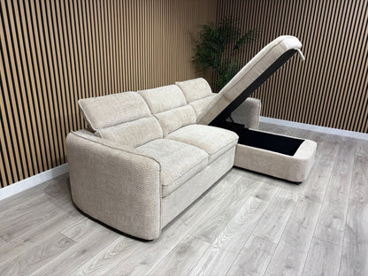 WINDSOR Premium Fabric LHF or RHF Chaise Sofa Bed with Storage - RRP £1399