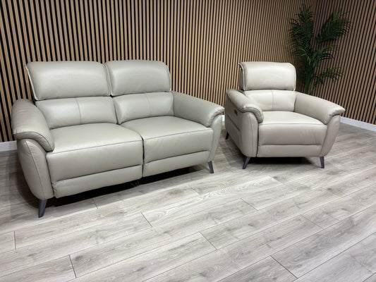 Furniture Village JUDE Style Leather 2 Seater Sofa + Armchair Set - RRP £4,440