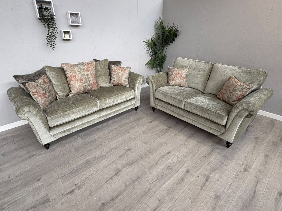 DANBURY Chenille Fabric 3 Seater + 2 Seater Sofa Set RRP £3349