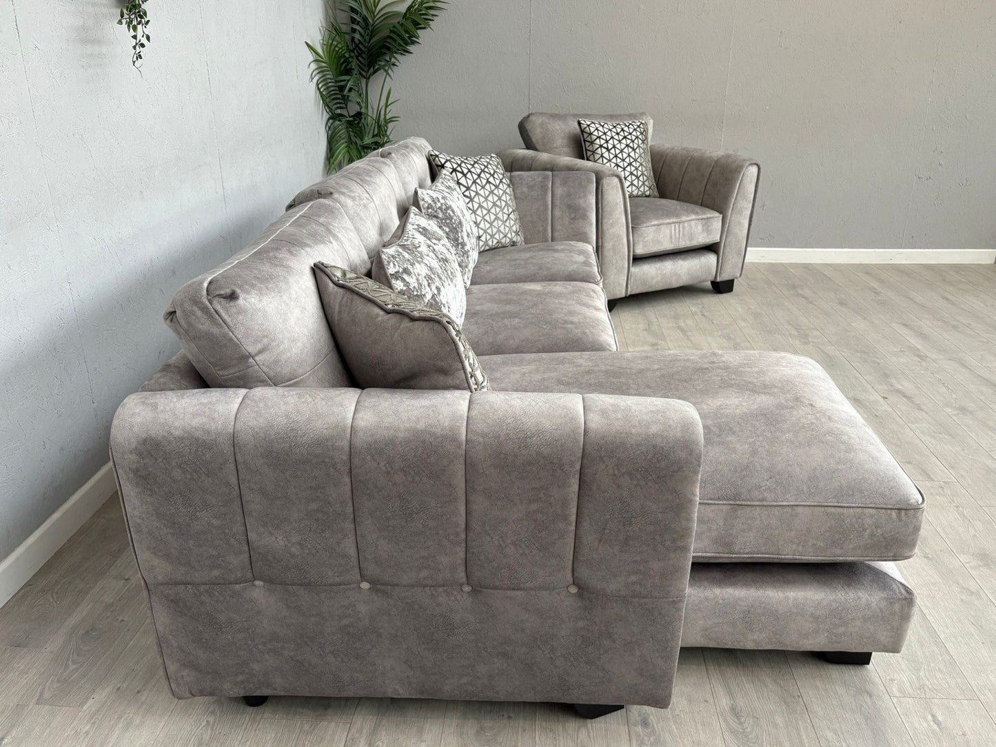Furniture Village MARIAH Fabric LHF Chaise Corner Sofa + Armchair - RRP £4,140