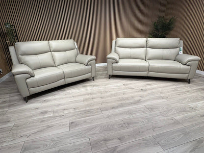 Furniture Village PANACHE Style Leather 3 + 2 Seater Power Recliner Sofa Set