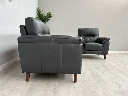 DFS Coben Leather 2 Seater Sofa + Armchair Set - RRP £1428 (Read Description)