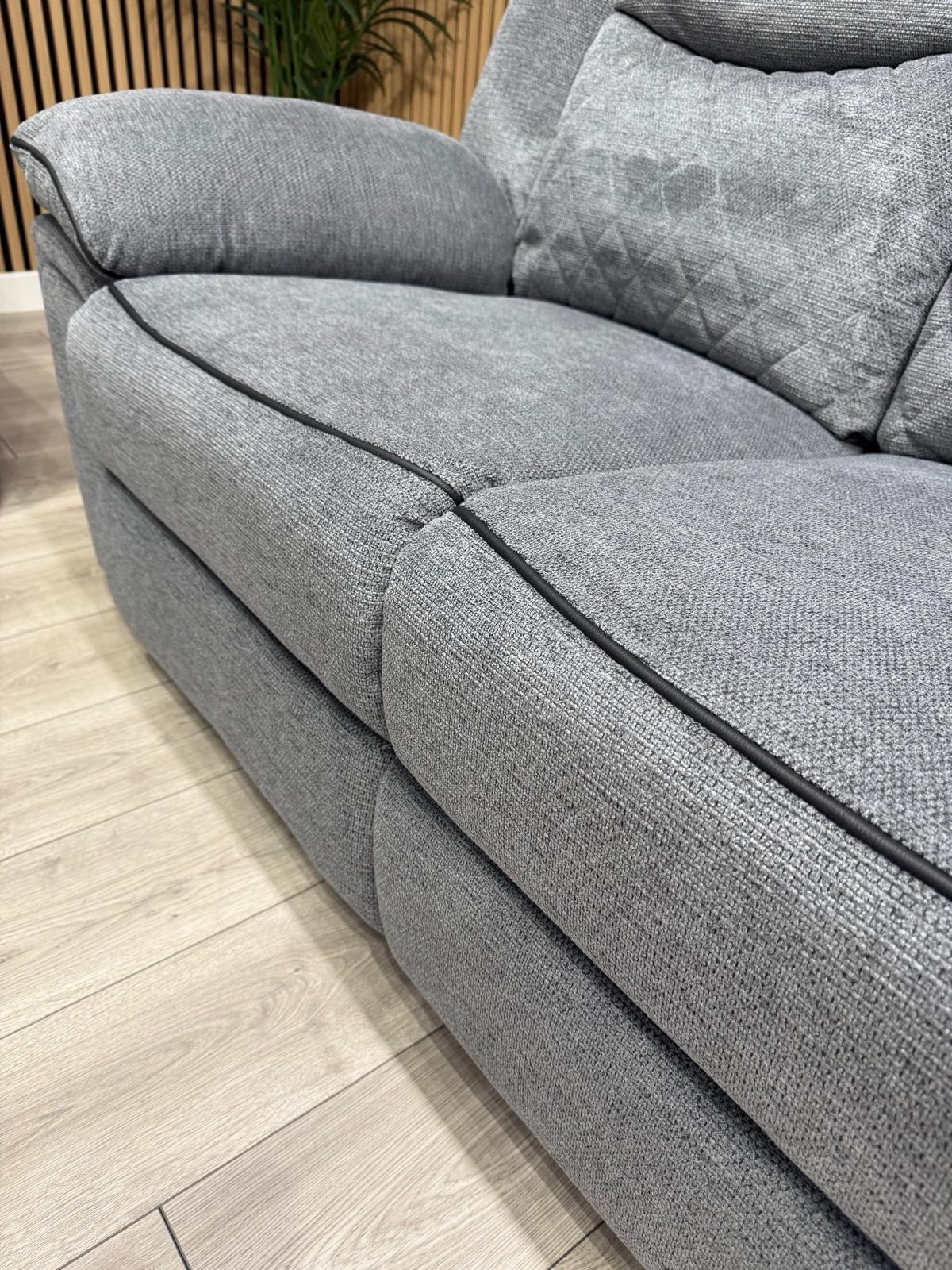 Very Myra 3 Seater Fabric Manual Recliner Sofa Grey