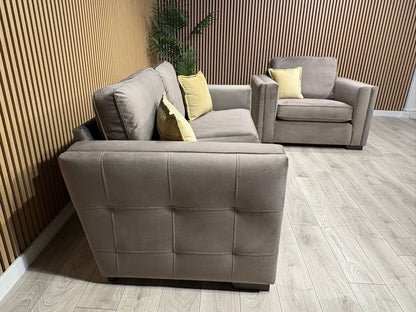 NEXT Sample Fabric 3 Seater Sofa + Love Chair Set - RRP £2498