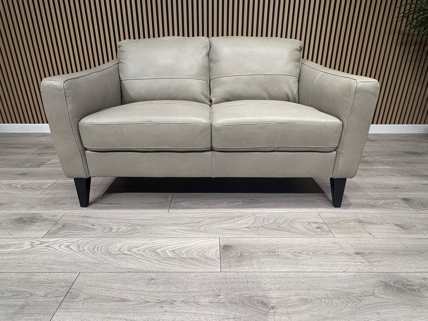 John Lewis BAILEY Style 2 Seater Stone Leather Sofa RRP £1695