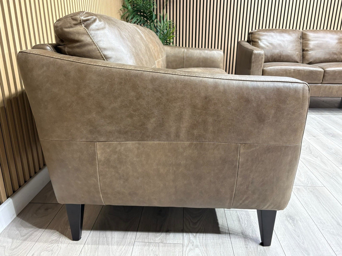 John Lewis BAILEY Style Leather 3 + 2 Seater Sofa Set, Chestnut - RRP £3978