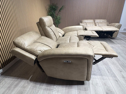 DFS 3 Seater + 2 Seater Fabric Power Recliner Sofa Set - RRP £3698