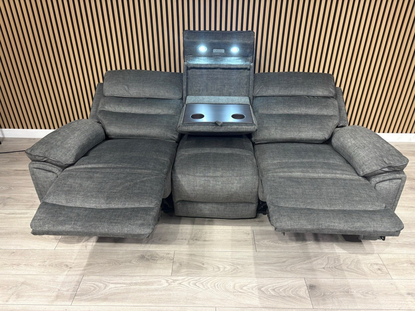DFS New Lawson Power Recliner 3+2 Seater Sofa Set + Fold Down Table - RRP £2498