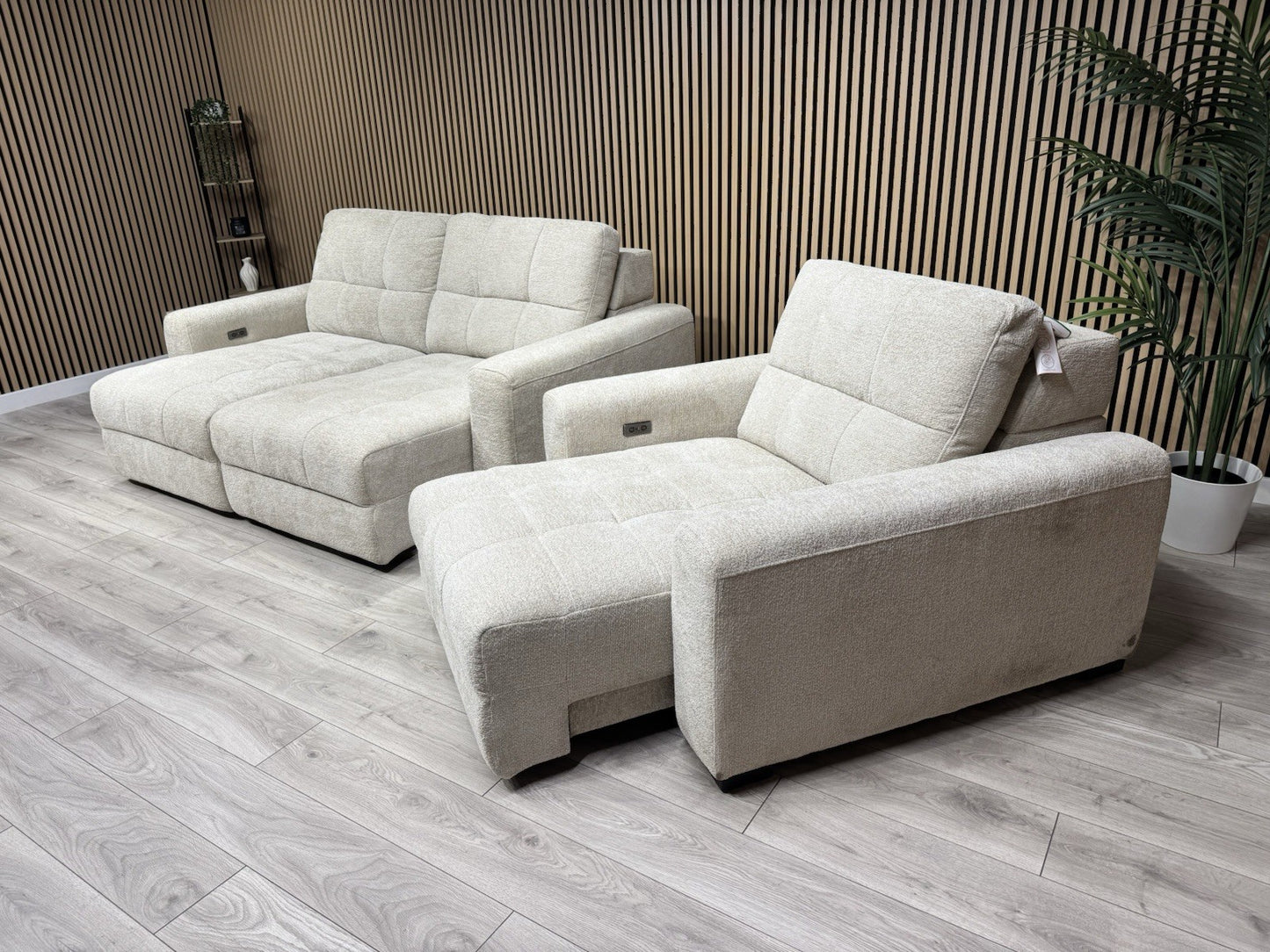 DFS Una 3 Seater Sofa + Love Chair Power Slider Set RRP £2398
