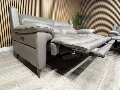Furniture Village PANACHE Style Leather 3 + 2 Seater Power Recliner Sofa Set