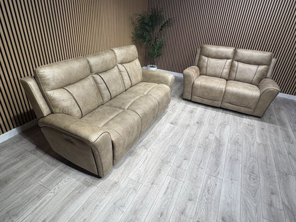 DFS 3 Seater + 2 Seater Fabric Power Recliner Sofa Set - RRP £3698
